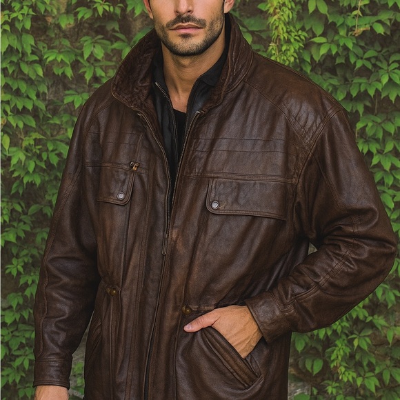 MEN'S VINTAGE Chocolate Leather Jacket 50
